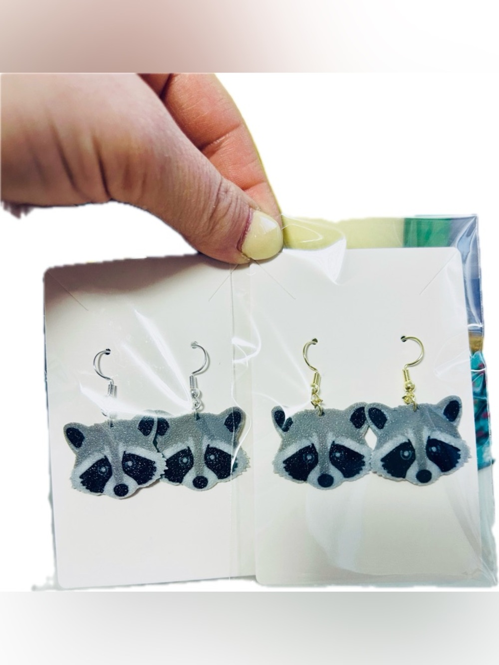 Raccoon Dangle Earrings